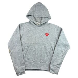 Comme des Garcons Gray Hoodie with Red Heart